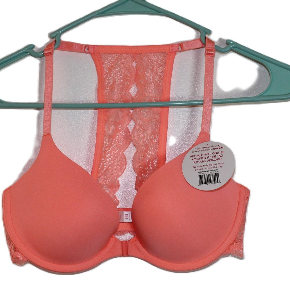 Undies Ruby Peach Super Push UP Bra Size 34 B